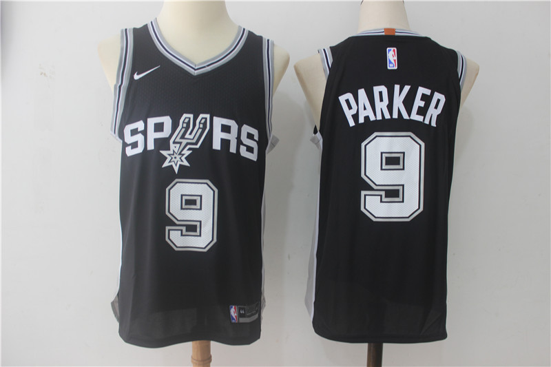 Men San Antonio Spurs #9 Parker Black Game Nike NBA Jerseys->->NBA Jersey